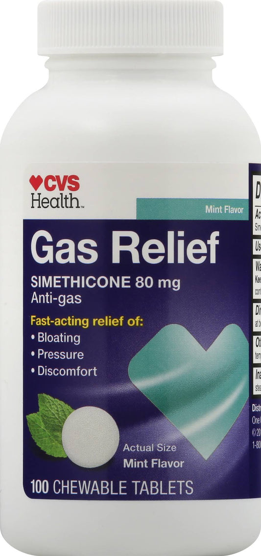 Cvs Health Gas Relief, 80 mg, Mint Flavor, Chewable Tablets - 100 tablets