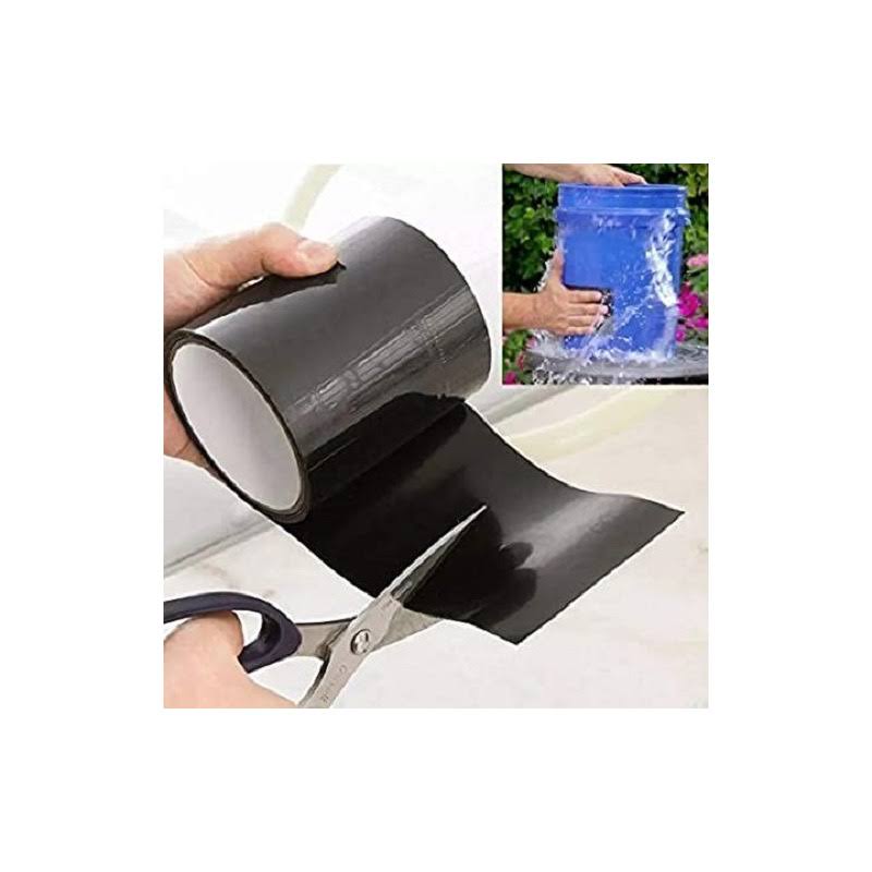 8 in. x 5 ft. Strong Rubberized Waterproof Flex Tape, Black (2-Piece)