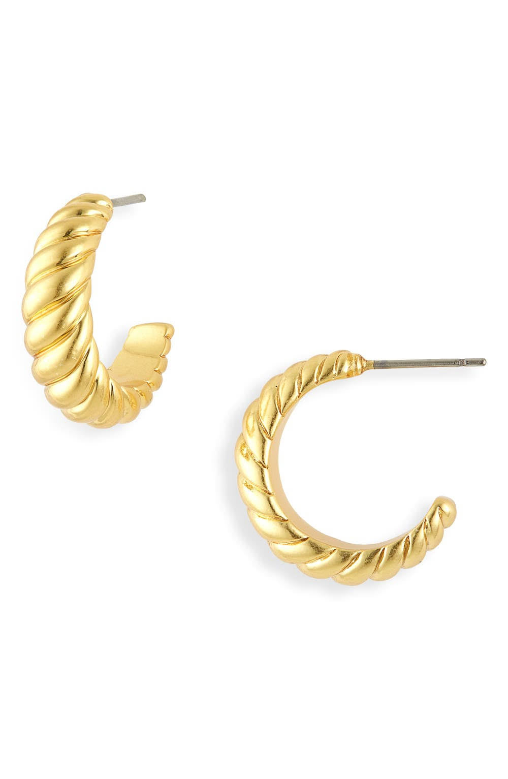 Madewell Puffed Small Hoop Earrings in Vintage Gold