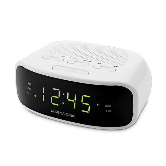 Magnasonic Digital AM/FM Clock Radio with Battery Backup, Dual Alarm, Sleep