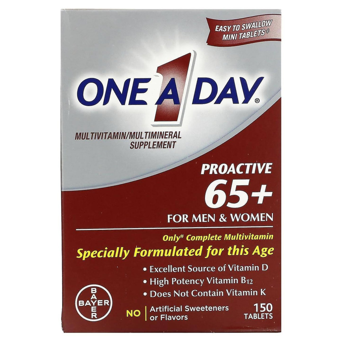 One-A-Day Proactive 65+ Tablets - 150 ct, Pack of 6