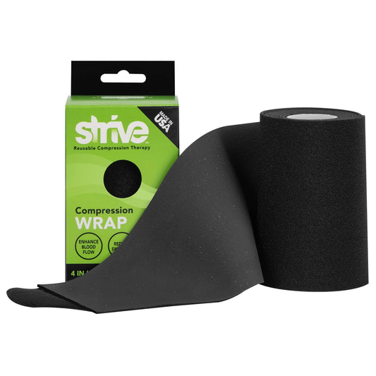 Strive Compression 2.5x60 Therapy Wrap for Wrist, Arm, Leg, Ankle, Elbow, Enhances Blood Flow, Reduces Swelling, Accelerates Healing, Black, Made