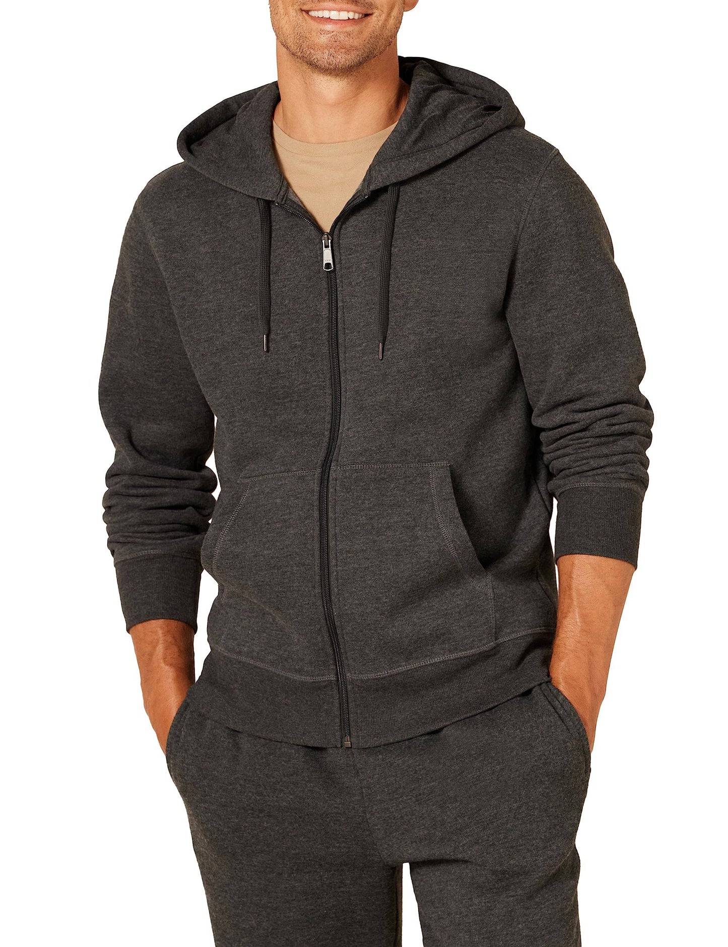 Amazon Essentials Mens Full-Zip Hooded Fleece Sweatshirt (Available in Big & Tall)