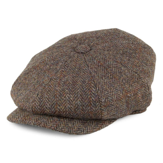 Mens Jaxon & James Harris Tweed Castlebay Wool Newsboy Cap