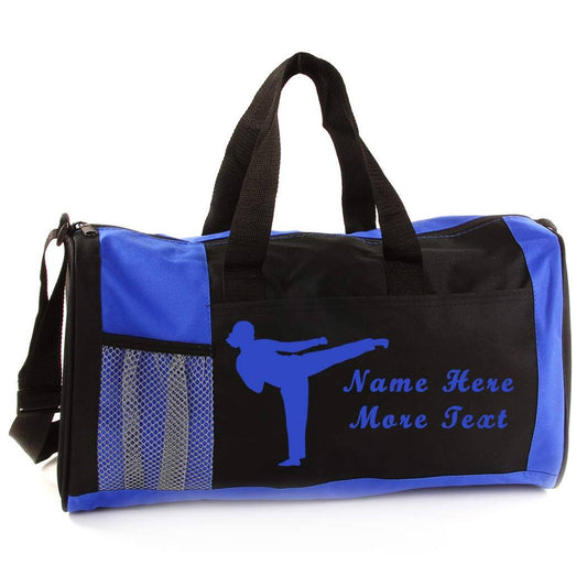 Personalized Kids 18 inch Sport Duffel Bag with Custom Name & Text - Martial Arts Male