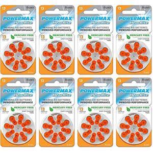 Powermax Size 13 Hearing Aid Batteries, Orange Tab, 64 Count