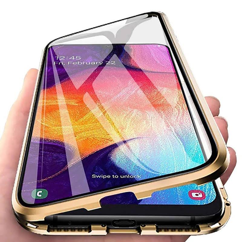 Magnetic Case with Screen Protector for Samsung Galaxy S23 S22 S21 S20 Plus Ultra A53 S21 Plus S20 A72 A52 A32 Single Sided Glass Fashion Shockproof