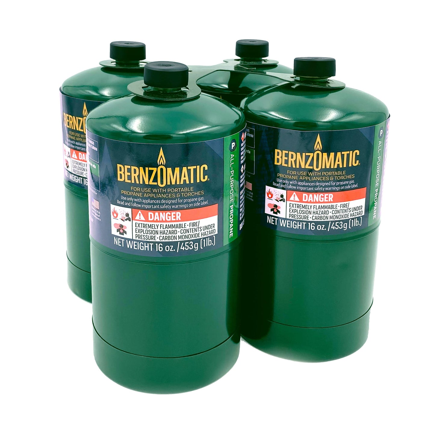 Bernzomatic 332775 16 oz. Liquid Propane GAS Camping Cylinder (4-Pack)