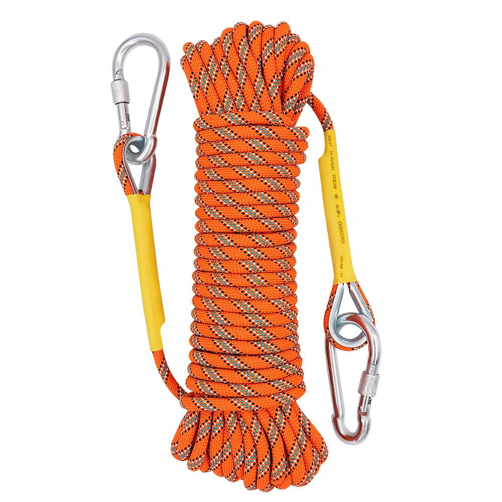 x Xben Outdoor Climbing Rope Rock Climbing Rope Escape Rope Climbing Equipment Fire Rescue Parachute Rope (32 Foot) - Black