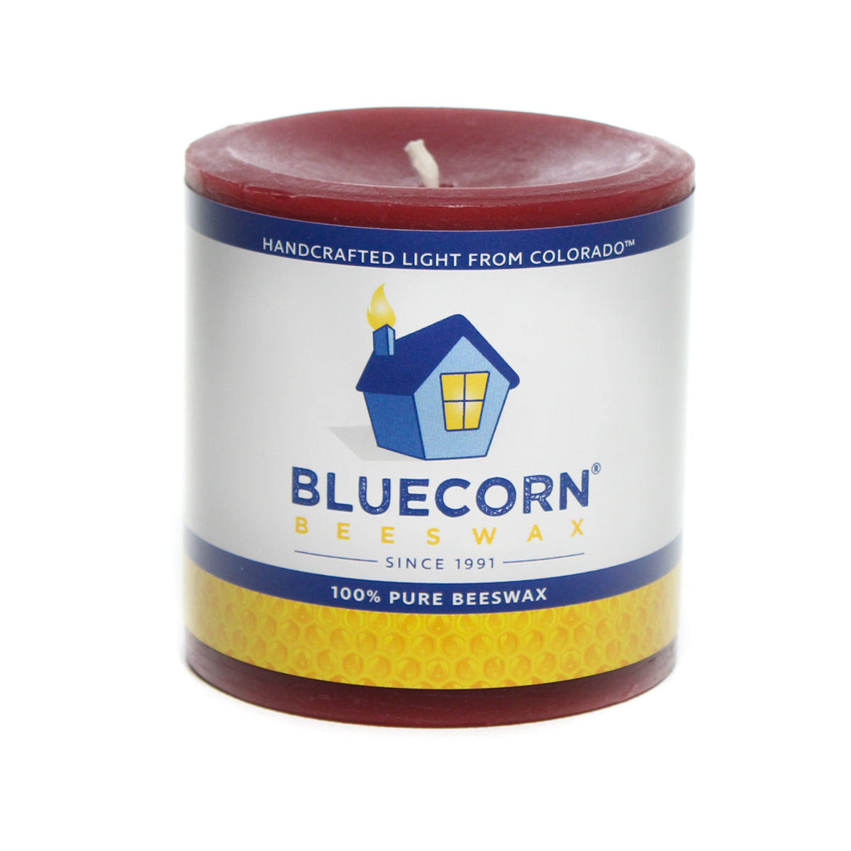 Bluecorn Beeswax 100% Pure Beeswax Pillar (3x6, Eggplant)