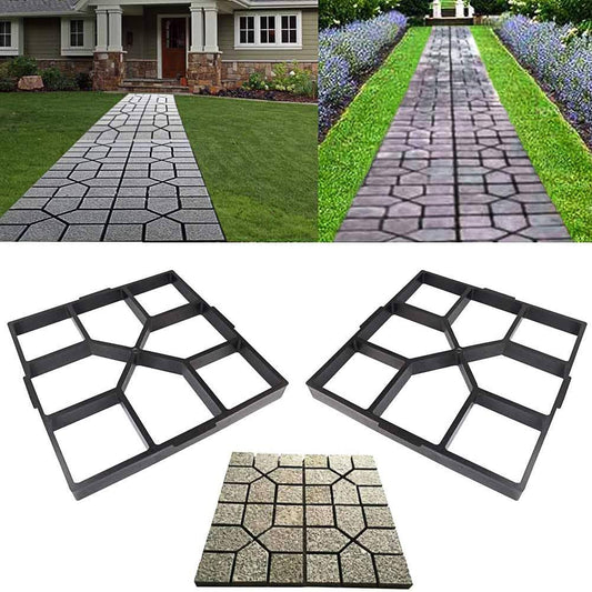 Awaken Patio Concrete Pavers, Concrete Molds and Forms, Cement Molds for Walkways, Stepping Stone Walk Maker Garden Path Mold, Heavy Duty Plastic,