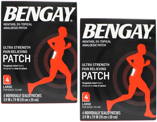 Ultra Strength Bengay Pain Relieving Patch, 3.9 By 5.5 Inches, 5 Count