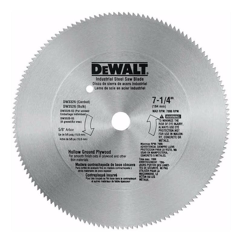 Dewalt DW3326 7-1/4 In. 140T Steel Plywood Blade