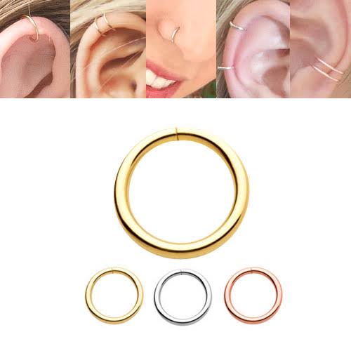 14K Gold Seamless Hoop Ring