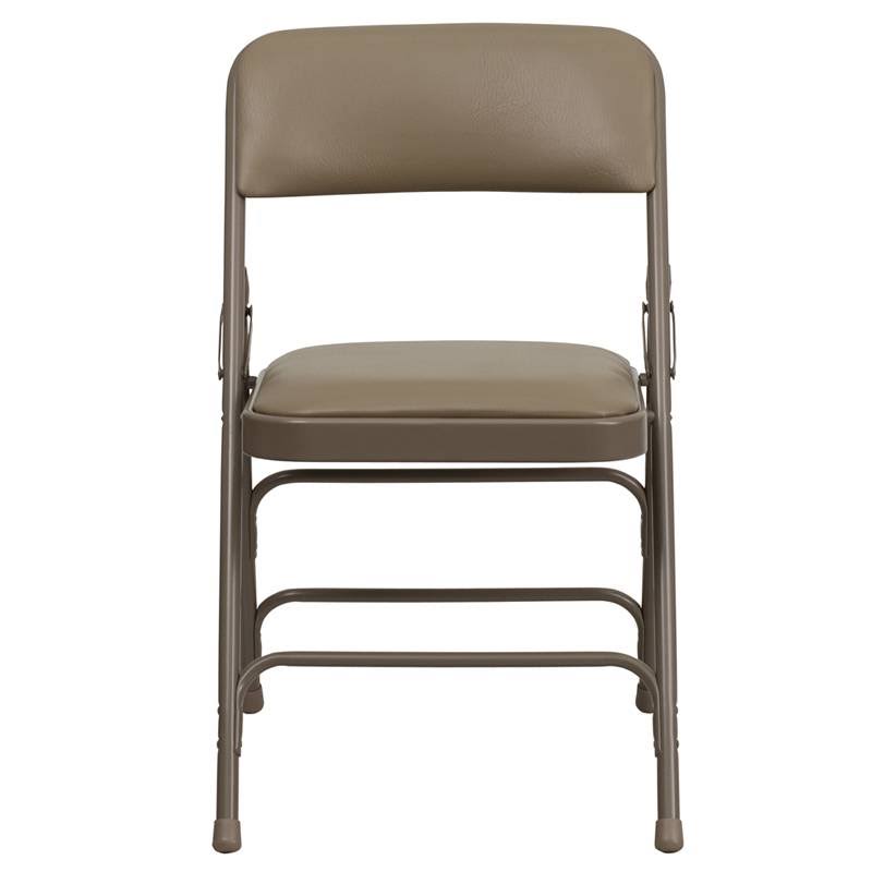 Flash Furniture Hercules Upholstered Metal Folding Chair, Beige