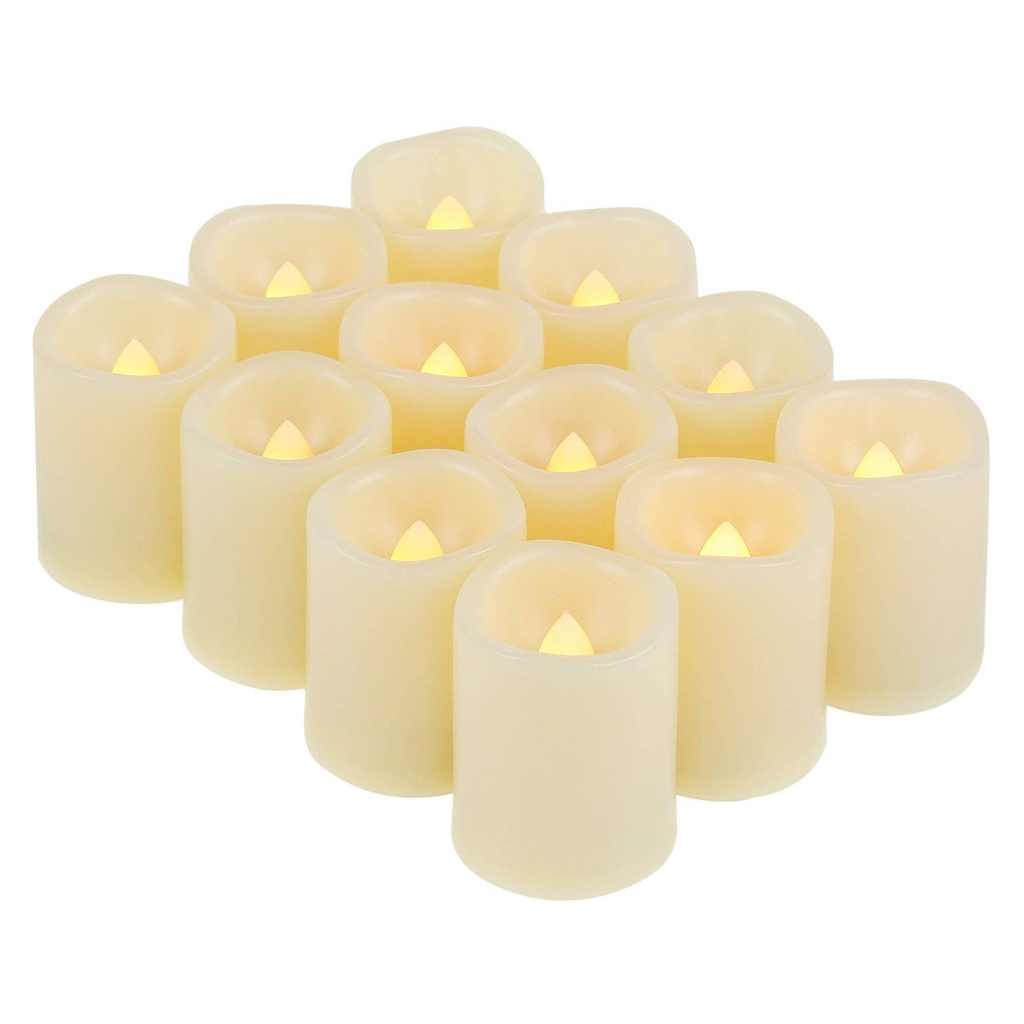 Candle Choice 12 Pieces LED Flameless Battery-Operated Votives Candles with Batteries