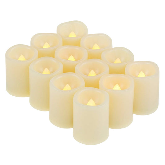 Candle Choice 12 Pieces LED Flameless Battery-Operated Votives Candles with Batteries