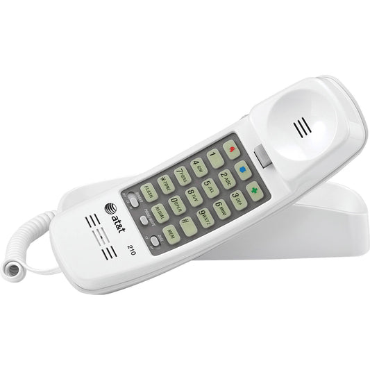 AT&T TL-210 WH Trimline Telephone with Memory - White-