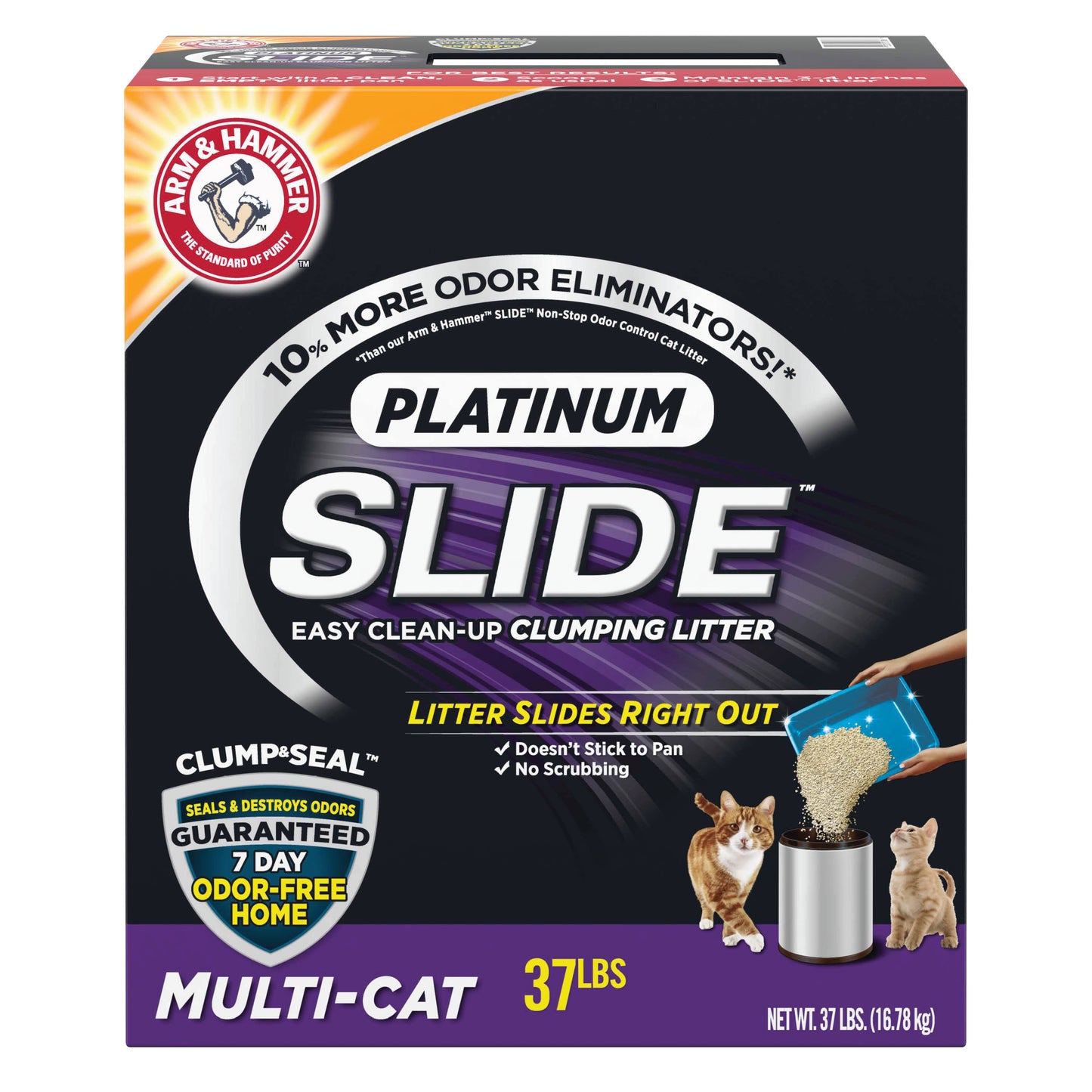 Arm & Hammer Litter Platinum Slide Multi-Cat Cat Litter, 18-lb box