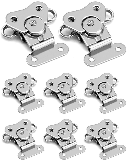 QWORK 4 Pack 304 Stainless Steel Twist Latch with Keeper and Spring Butterfly Draw Latch for Case Box