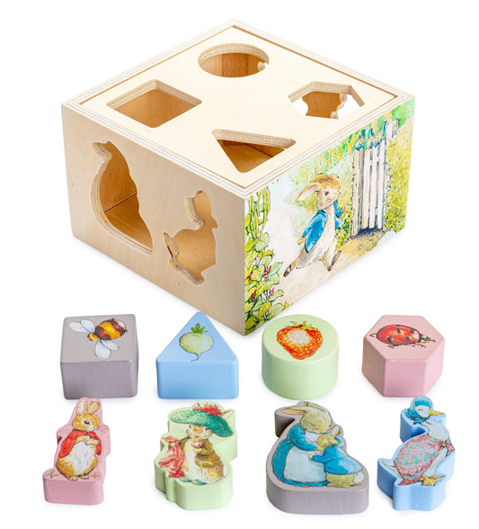 Kids Preferred Beatrix Potter Peter Rabbit Wooden Shape Sorter for Tod