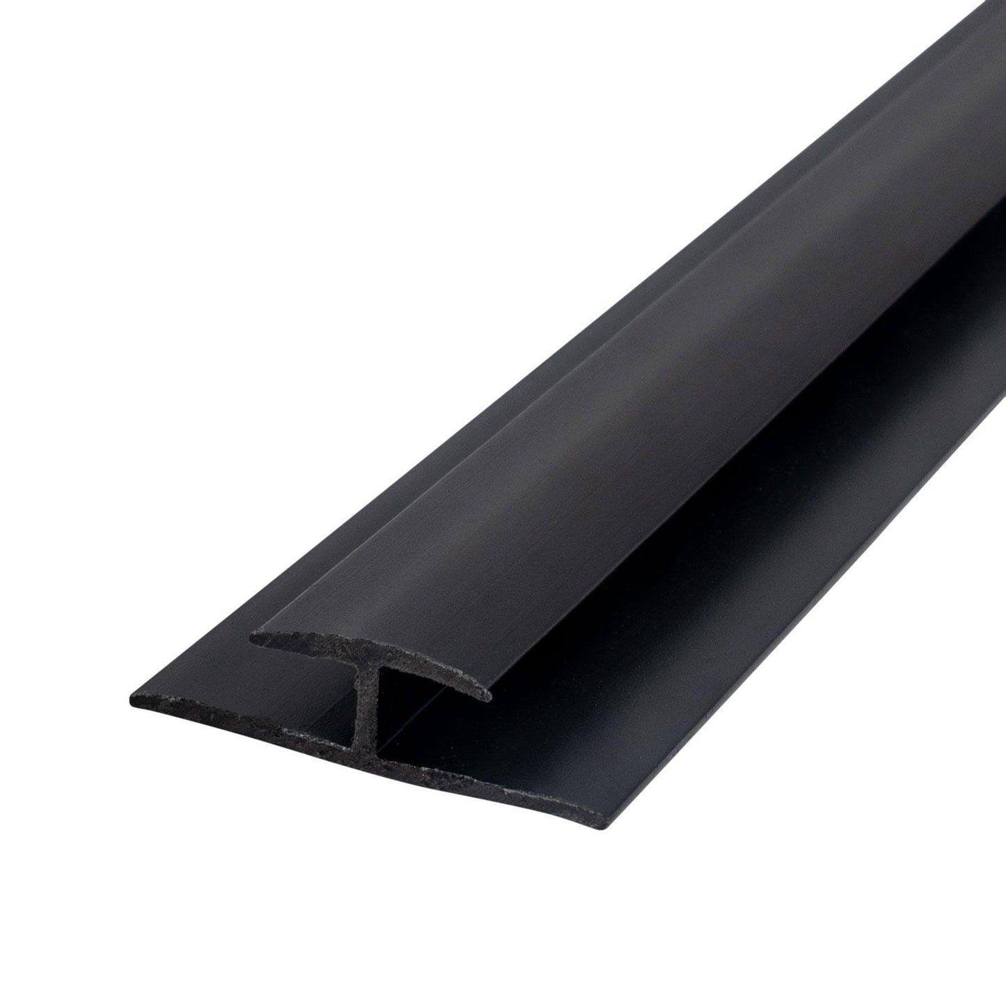 Outwater Plastic H Channel Fits Material 1/16 inch Thick Black Rigid PVC Divider Moulding 46 inch Length (Pack of 2)