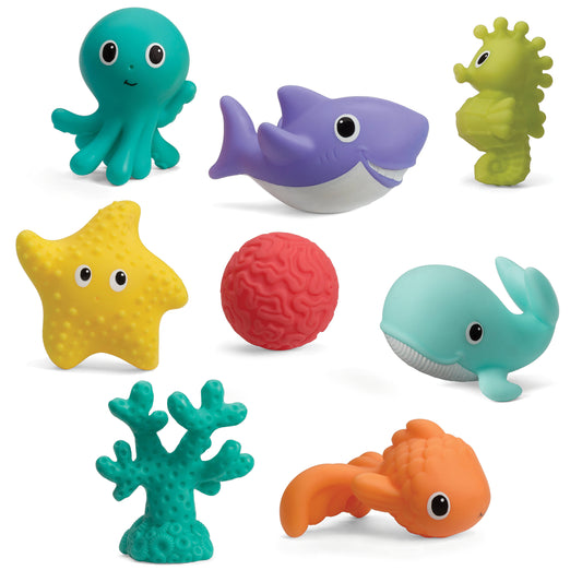 Infantino Bath Squirters, Aquarium - 8 squirters