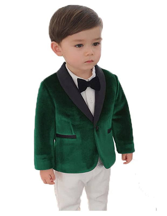 Toddler Boy Formal Suit Jacket Outfit Christmas Velvet Blazer Sports Coat for Kids Birthday Party JTZ019