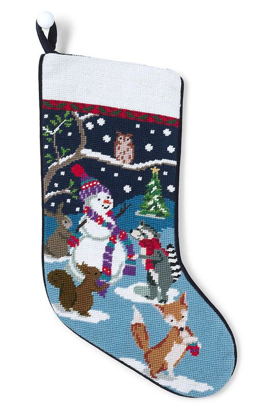 Lands End Needlepoint Christmas Stocking, Green