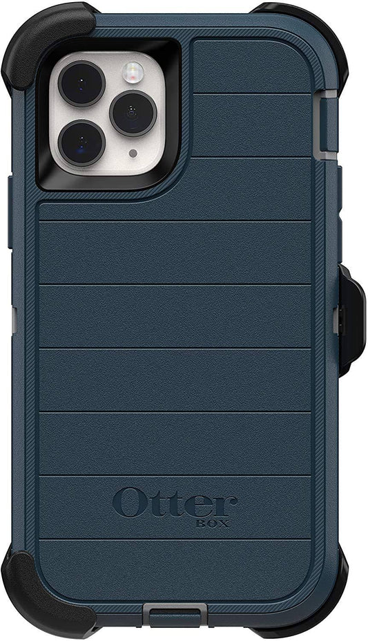 OtterBox Defender Series Microbial Defense Case for iPhone 11 Pro - Case Only, Bulk Packaging - Gone Fishin (Wet Weather/Majolica Blue)