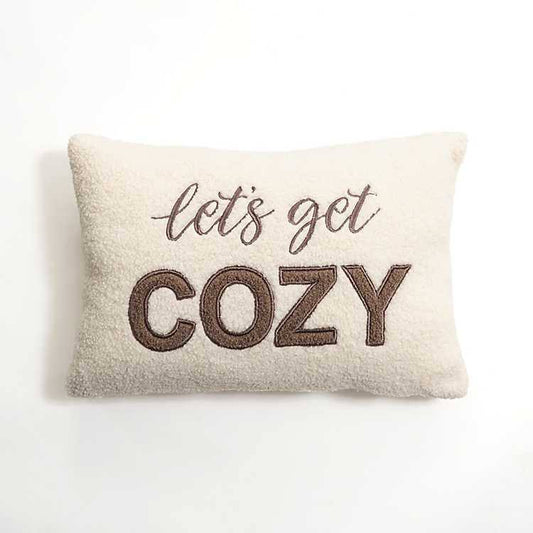 Kirklands Lets Get Cozy Teddy Fur Pillow White/Brown