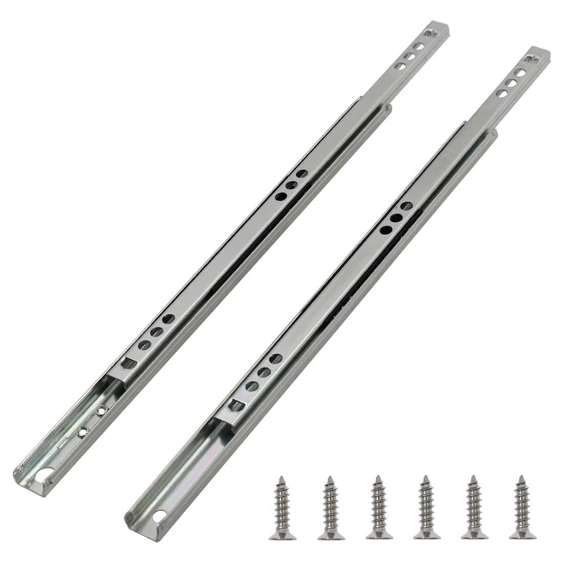 Yoohey Metal 12 inch Drawer Slides, Ball Bearing Two Way Slide Track Rail 0.7 inch Wide 1 Pair