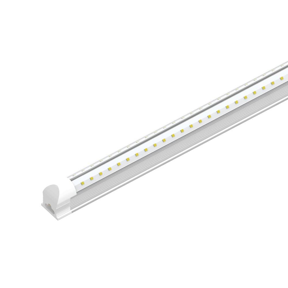 LEDmyplace T8 4ft LED Tube 22W V Shape Integrated 2 Row 5000K Clear, 4 Linkable LED Shop Light, Size: 1pc