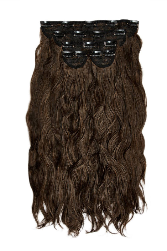 Lullabellz Super Thick 22 inch 5 Piece Blow Dry Wavy Clip in Hair Extensions in Natural Black