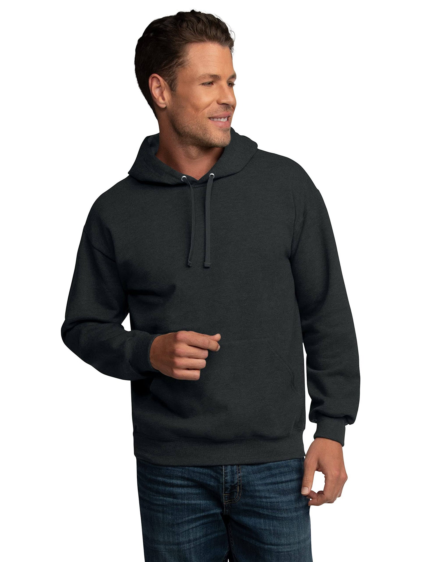 Fruit of The Loom | Big Mens Eversoft Fleece Pullover Hoodie Sweatshirt | 3xb | Black