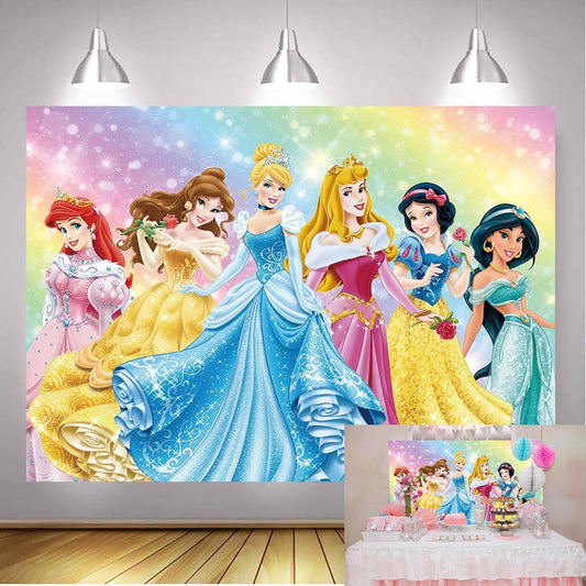 Dost Princess Theme Photography Backdrop Princess Girl Dream Birthday Party Decoration Fantasy Princess Birthday Banner (5x3ft)