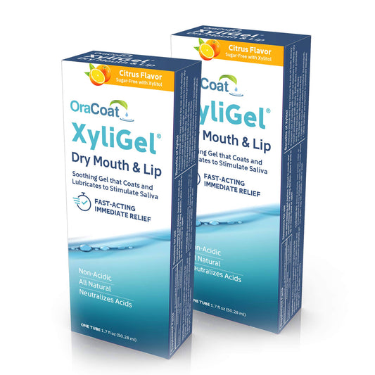 Oracoat XyliGel 2 Pack Soothing Dry Mouth Moisturizing Relief Gel with Xylitol,