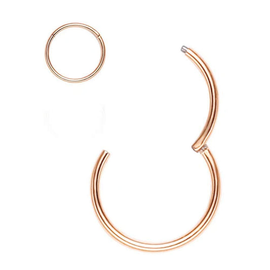 M MOOHAM Nose Rings Hoop 20 Gauge, Surgical Steel 20g Nose Ring Rose Gold 6mm No