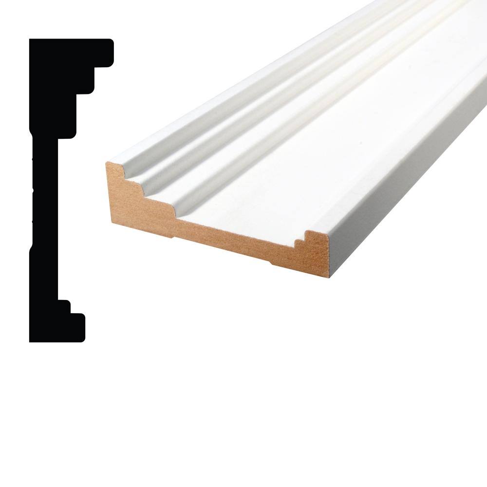 1-3/16 in. x 5-1/4 in. x 96 in. Primed MDF Crosshead Moulding