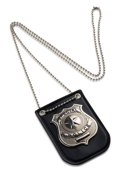 Dress Up America Pretend Play Police Badge with Chain & Belt Clip