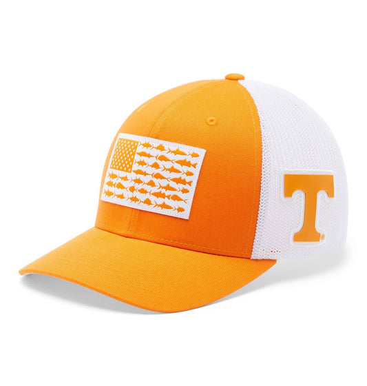 Columbia PFG Mesh Fish Flag Ball Cap - Tennessee - L/XL - Orange