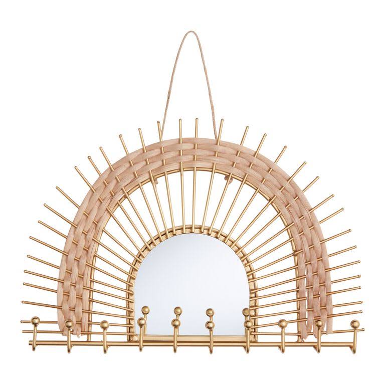 Metal and Rattan Arch Wall Jewelry Holder by World Market