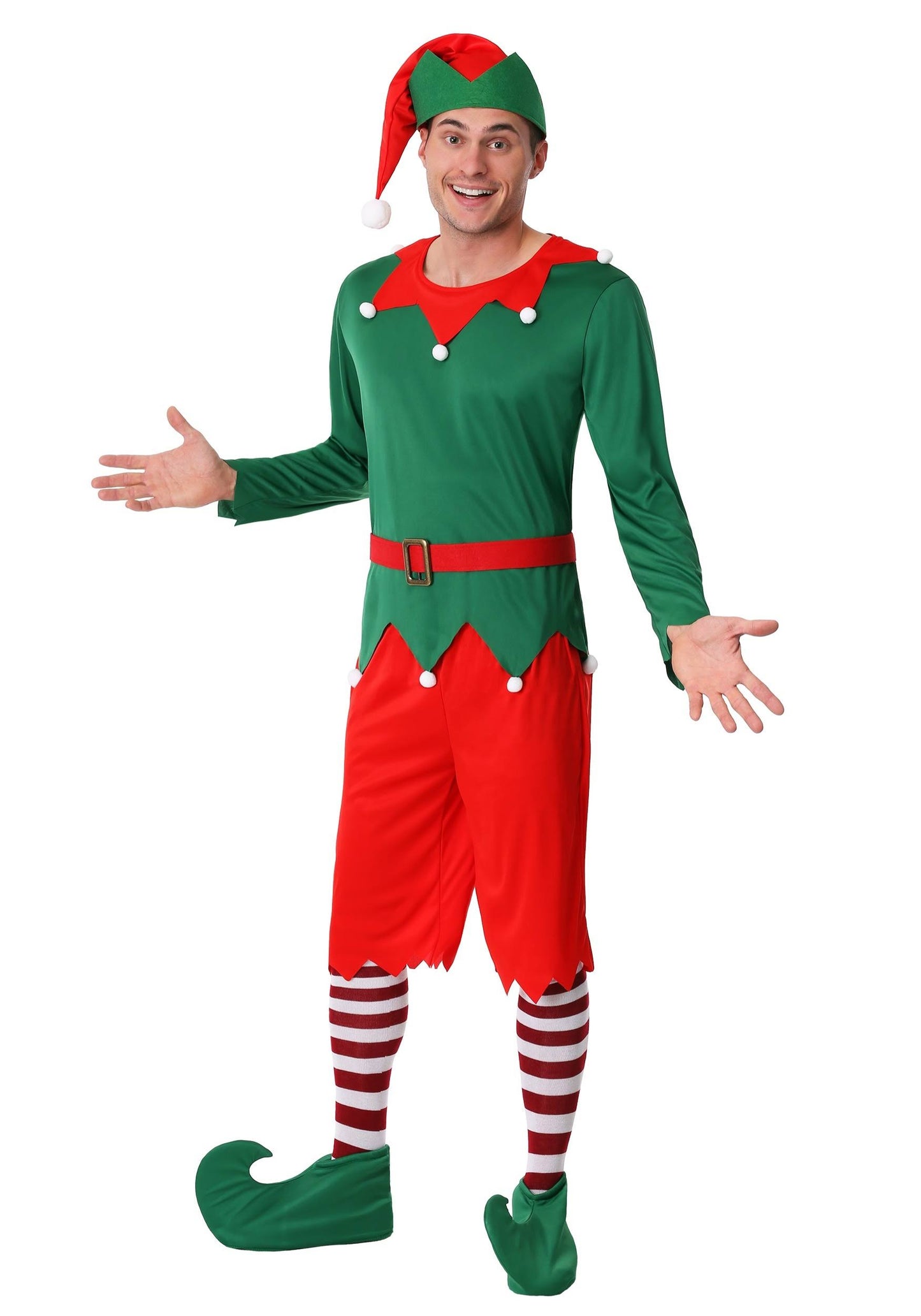 Mens Santas Helper Costume, Size: XL, Green