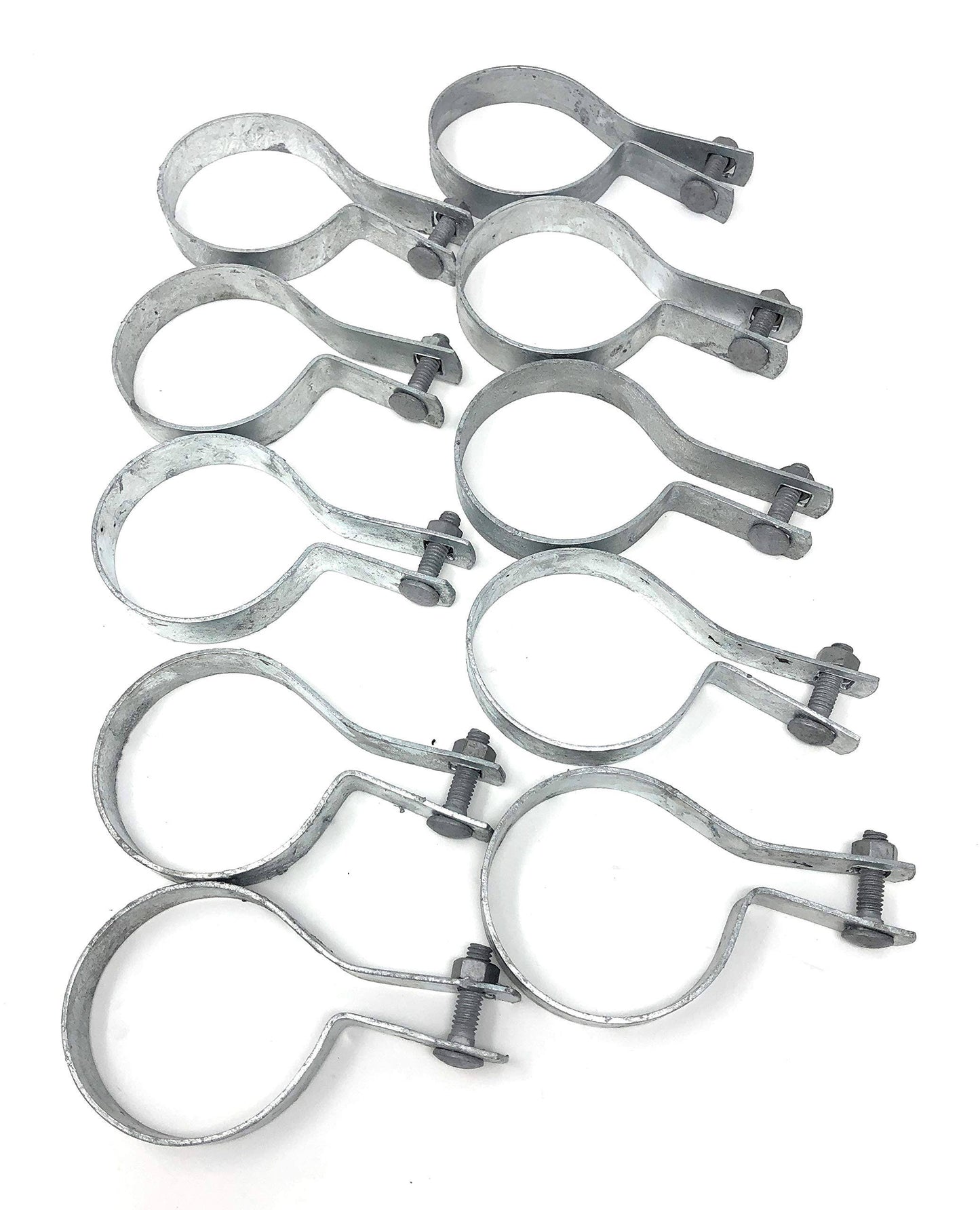 (10 Pack) Brace Bands with Bolts &Amp; Nuts for Chain Link Fence, Gate, Posts (1-5/8 )