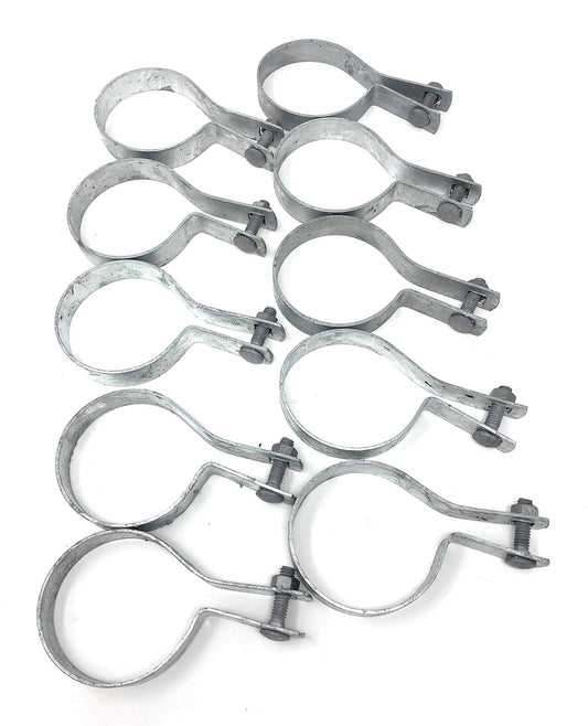 (10 Pack) Brace Bands with Bolts &Amp; Nuts for Chain Link Fence, Gate, Posts (1-5/8 )