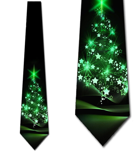 Three Rooker Christmas Ties Tree Mens Necktie Holiday Star Neckties