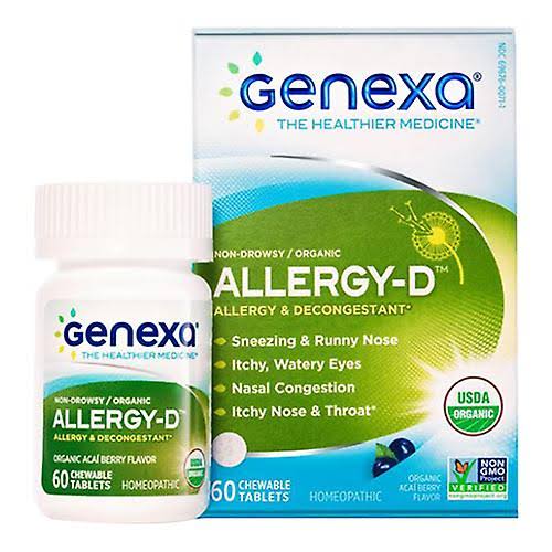 Genexa Allergy Care, Homeopathic, Organic Acai Berry, Chewable Tablets - 60 chewable tablets