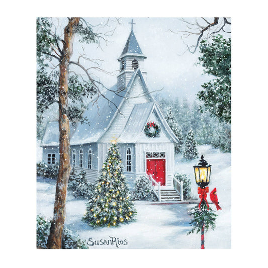 Collections Etc Holiday Church in Snow Dishwasher Cover Magnet by Susan Rios