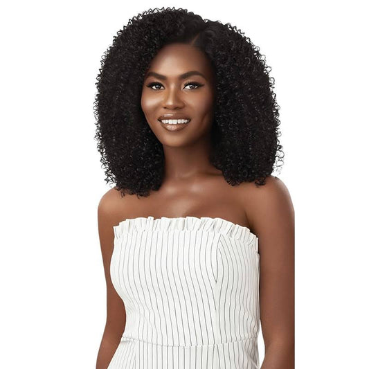 Outre Big Beautiful Human Hair Blend U Part Cap Leave Out Wig - Coily Fro 14 NBLK / Premium