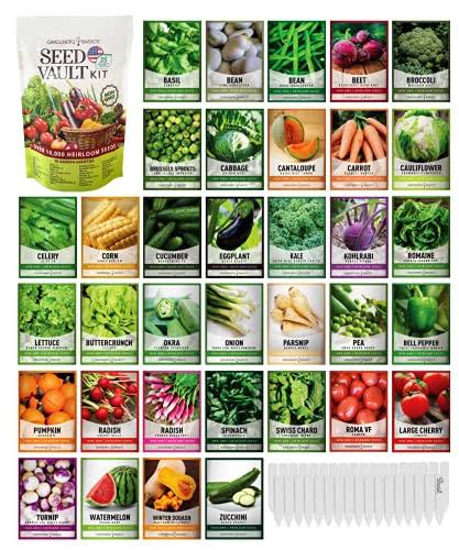 Survival Vegetable Seeds Garden Kit Over 16,000 Seeds Non-GMO and Heirloom